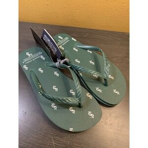 Vineyard Vines Womens Money Maker Kentucky Derby Flip Flops Green White Sz 5 New